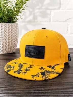 Collective Crafted To Perfection Yellow Floral Snapback Hat Cap Streetwear